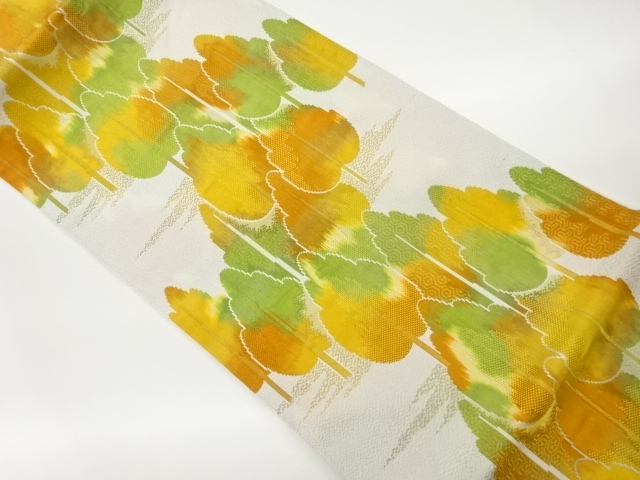 木々模様織出し名古屋帯